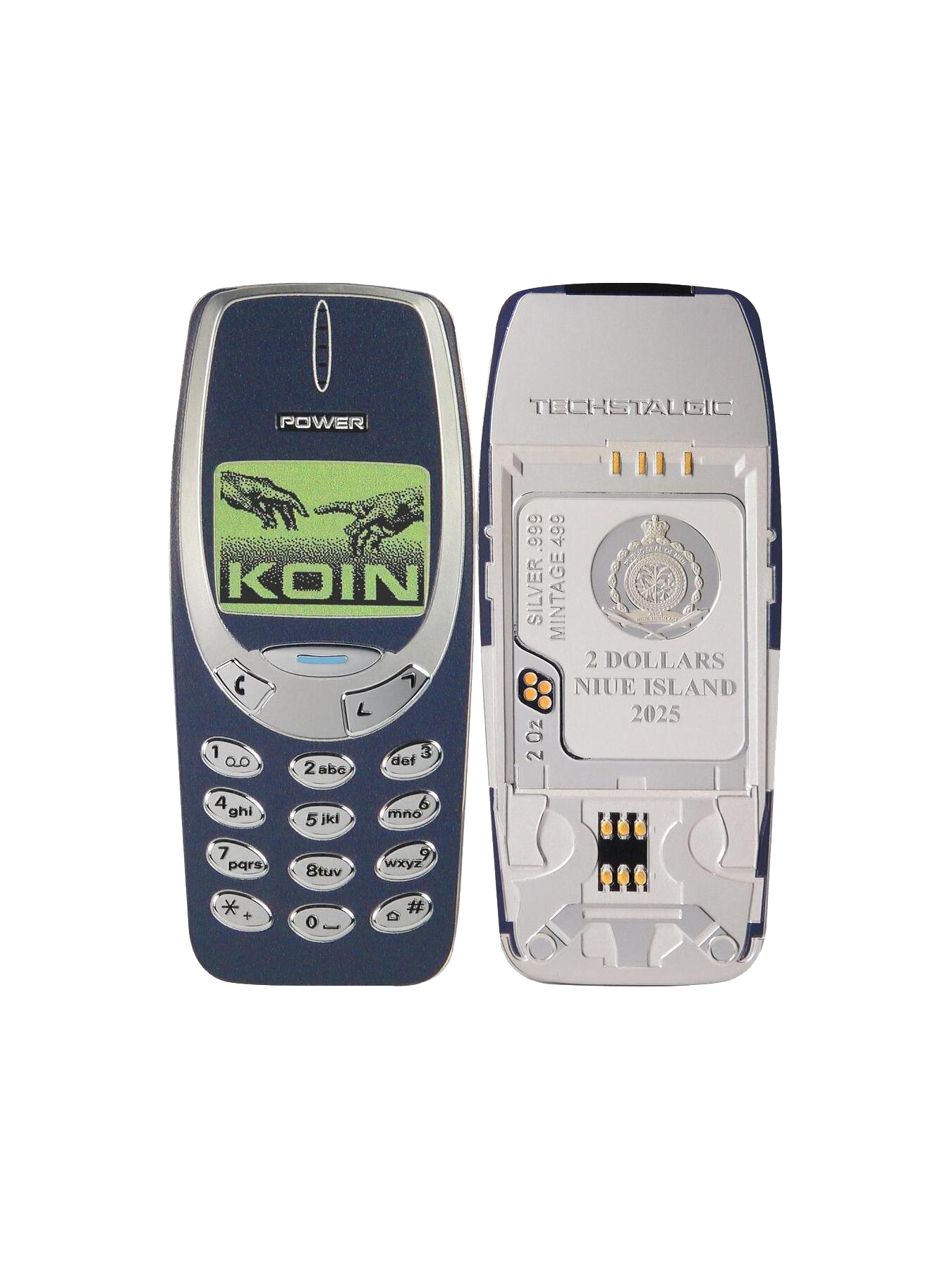 Unbreakable Phone 2oz 999 Fine Silver Colour Coin